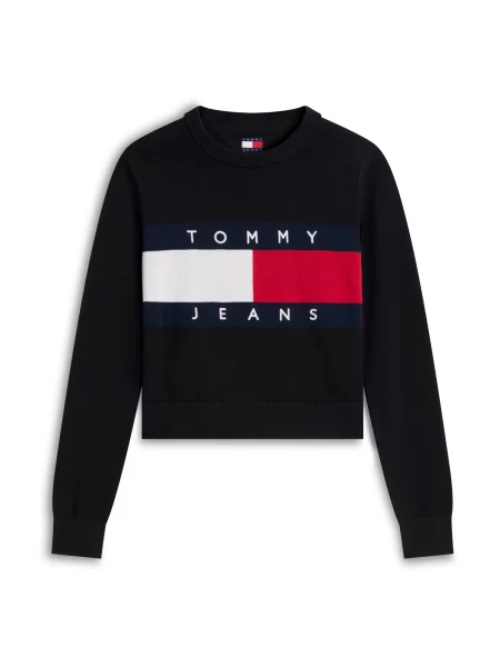 Tommy Jeans Pulover bleumarin / roșu / negru alb