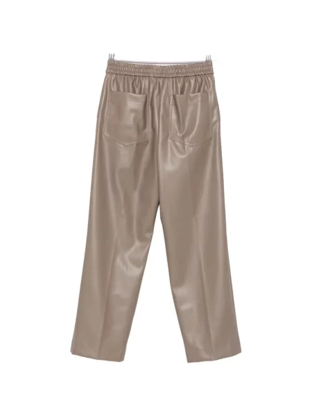 Pantaloni Nude din piele gri
