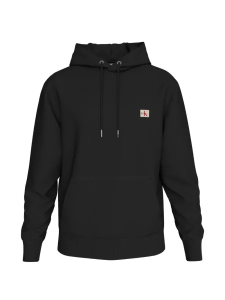 Hanorac cu glugă Calvin Klein cu autograf negru