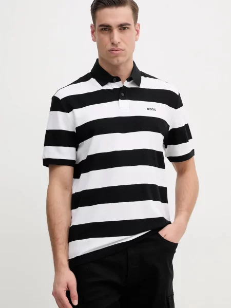 BOSS Orange polo de bărbați cu imprimeu negru