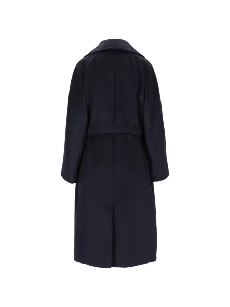 Vlněný dvouřadý kabát Weekend Max Mara modrý