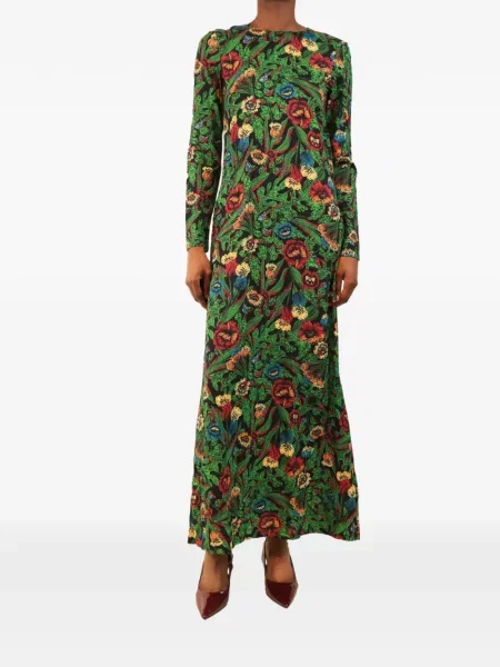 Lung rochie maxi La Doublej cu model floral cu imagine negru