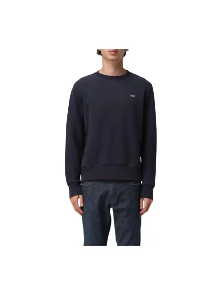 Haftowana bluza nierozpinana Autry z dekoltem w kształcie litery U niebieska