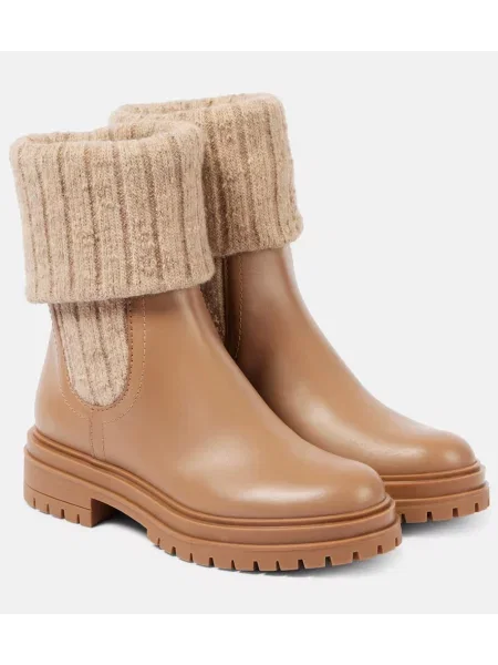 Botine chelsea Gianvito Rossi din piele bej