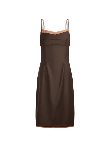 Rochie mini 12 Storeez din dantelă cu bretele maro