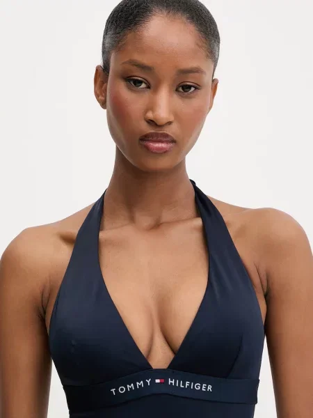 Tommy Hilfiger Strój Kąpielowy Z Wiązaniem Na Szyi blau granatowy