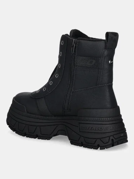 Buffalo botine Fusion Front Zip cu platformă izolat negru
