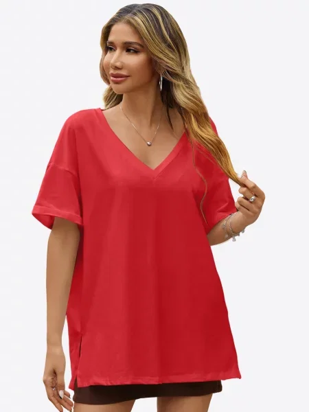 Imily Bela Tricou supradimensional cireș roșu
