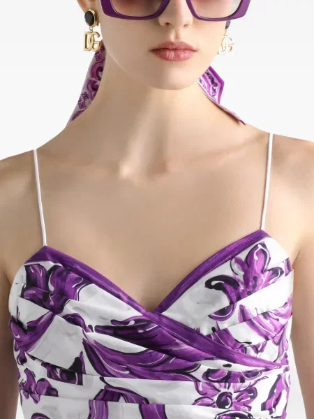 Rochie mini Dolce & Gabbana cu imagine de costum alb