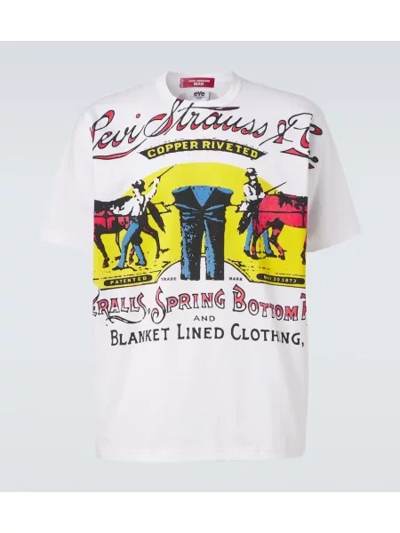 Tricou Junya Watanabe cu imagine din jerseu alb