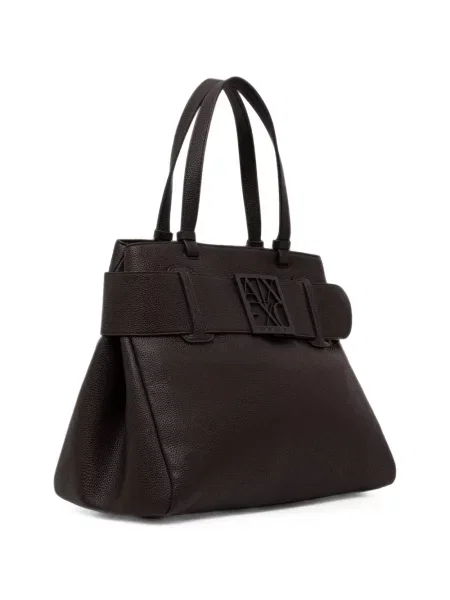 Geantă Armani Exchange cu autograf maro