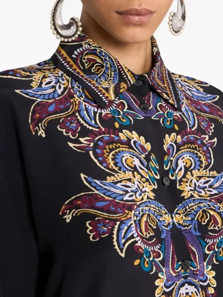Cămașă Etro de mătase negru