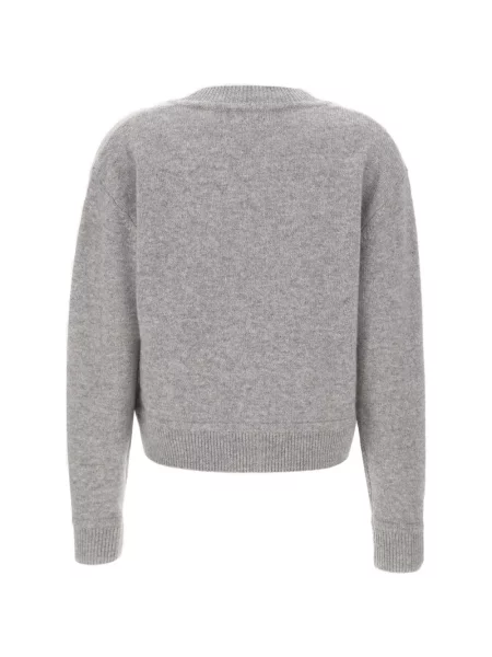 Πουλόβερ Sweet Cashmere κασμίρ με λαιμόκοψη v γκρι