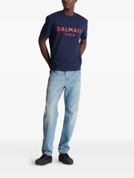 Tricou Balmain cu imagine albastru