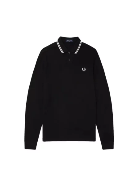 T-shirt FRED PERRY Long Sleeve Twin Tipped Shirt Black L czarna