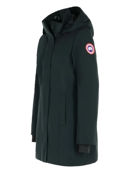 Pstryknąć płaszcz Canada Goose z kapturem czarny