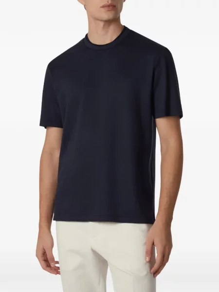 Tricou Brett Johnson cu decolteu rotund albastru