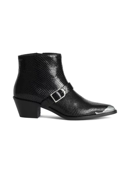 Botki Zadig & Voltaire skórzane w wężowy wzór czarne