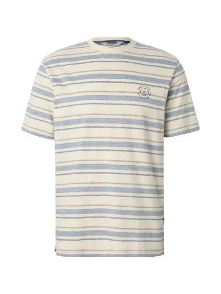 INDICODE JEANS Tricou Eron ecru / porumbel / maro albastru