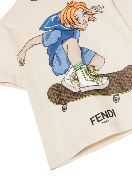 Tricou copii Fendi maro