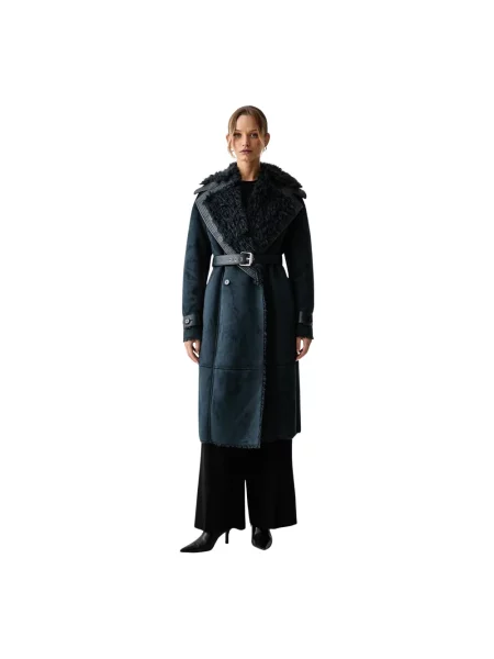 Płaszcz Patrizia Pepe dwurzędowy niebieski
