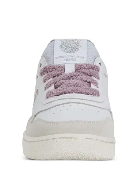 Sneakerși K-swiss cu șireturi din piele de căprioară alb