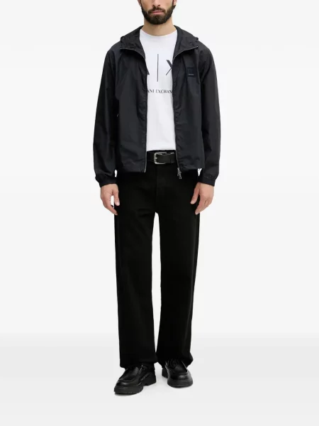 Lung tricou Armani Exchange cu imagine alb