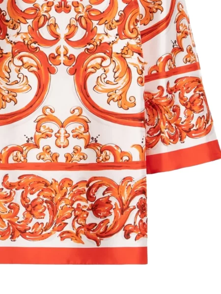 Raštuotas suknele Dolce & Gabbana ruoželis balta