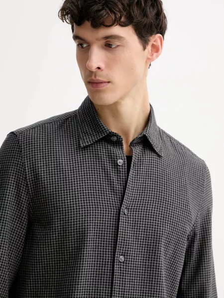 Классическая ошейниковый рубашка Marc O'polo серая