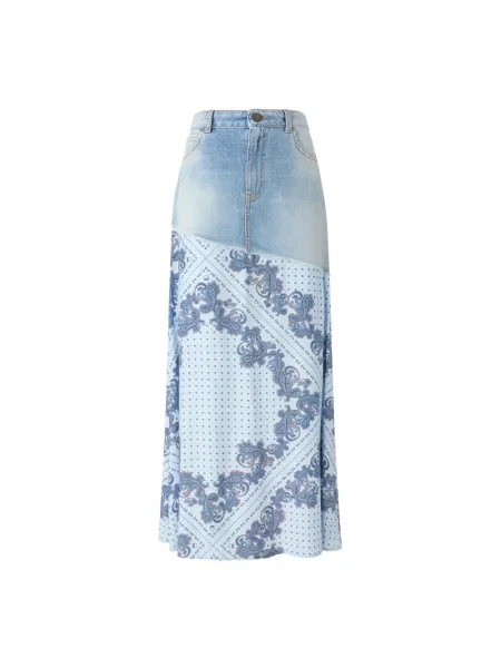Spódnica jeansowa Pinko z twillu niebieska
