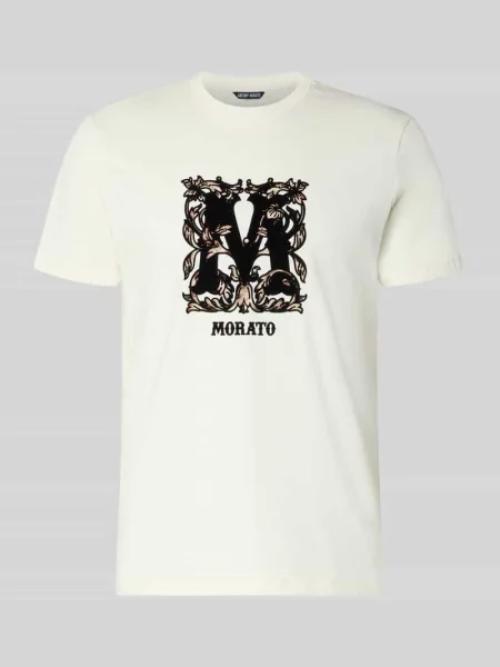 T-shirt o kroju regular fit z czystej bawełny Antony Morato biała