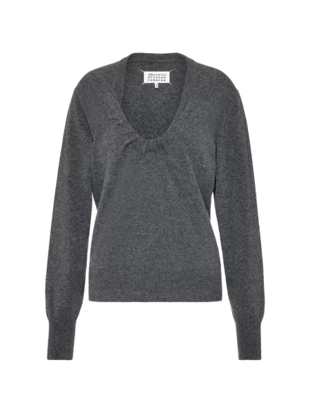 Pulover Maison Margiela cu decolteu în V gri