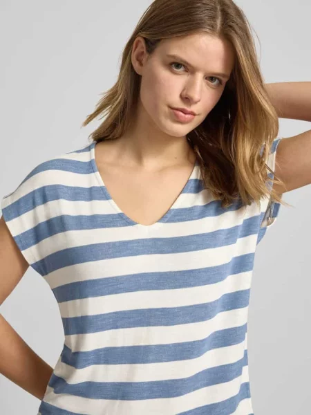 T-shirt o kroju regular fit z Mieszanka Model LIRA' Only niebieska