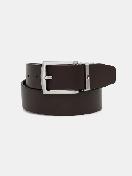 Tommy Hilfiger Kožený opasok hnedá