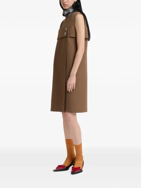 Cu centură rochie Marni de lână maro