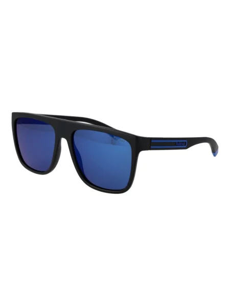 Okulary przeciwsłoneczne męskie Polaroid PLD matte black blue/blue mirror polarized czarne