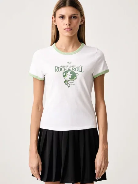 Puma T-shirt damski z X POWER PUFF GIRLS biała