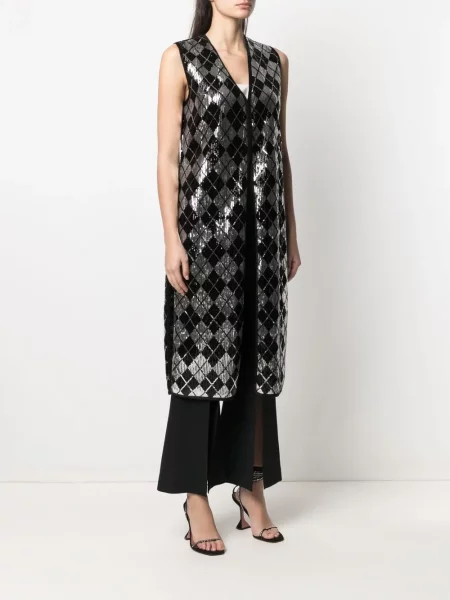 Kurtka Charlott z cekinami bez rękawów srebrna