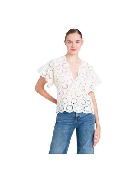 Twinset Bluzki Kobieta Biały L Komplet Bluz z Bawełny beżowa