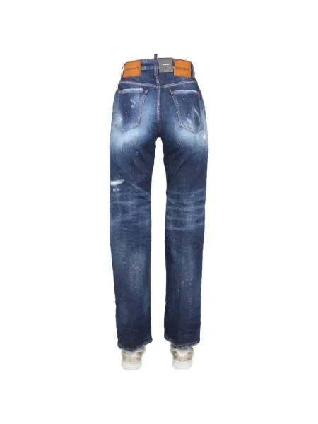 Blugi Dsquared2 zdrențuiți albastru
