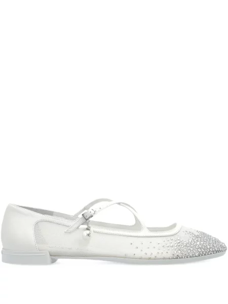 Pantofi cu toc Jimmy Choo fără toc de cristal alb