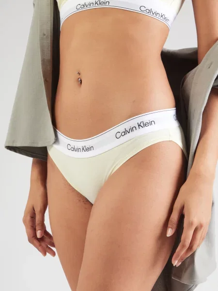 Calvin Klein Underwear Nohavičky svetložltá / svetlosivá / čierna biela