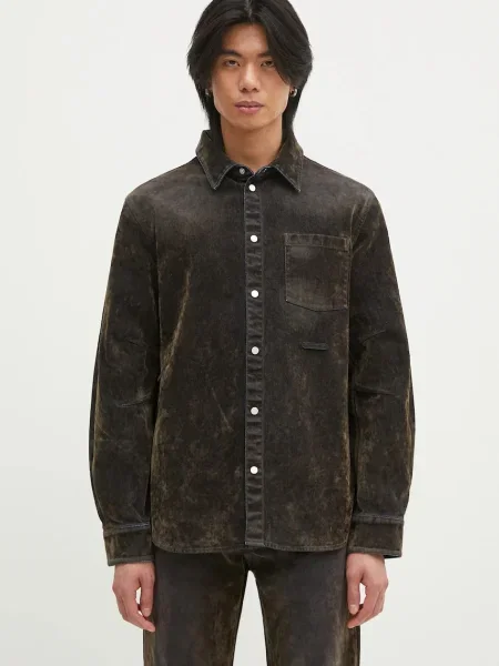 Košile Helmut Lang Curved Cl Shirt.Floc zelená