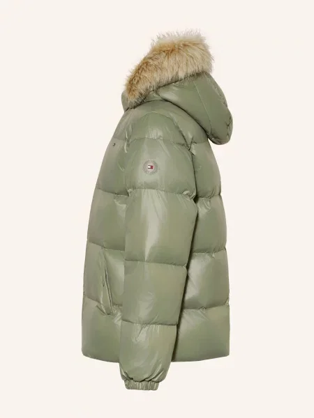 Tommy Hilfiger Péřové Bundy S Umělou Kožešinou mátová béžová