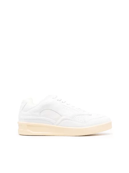 Sneakersy Jil Sander skórzane z nadrukiem białe