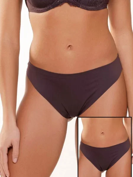 Бесшовные трусики стринг 2 штуки col коричневі