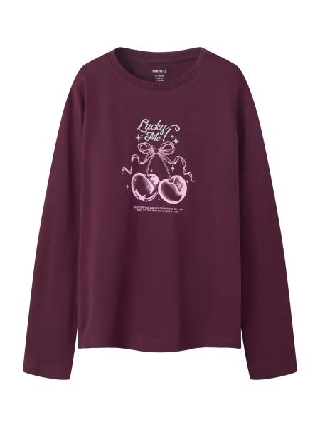 NAME IT Tricou NKFODIANA mov prună / ciclam / argintiu