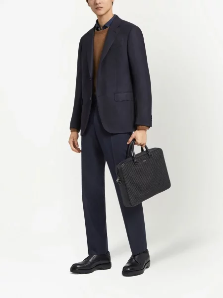 Vilnonės kelnės Zegna mėlyna