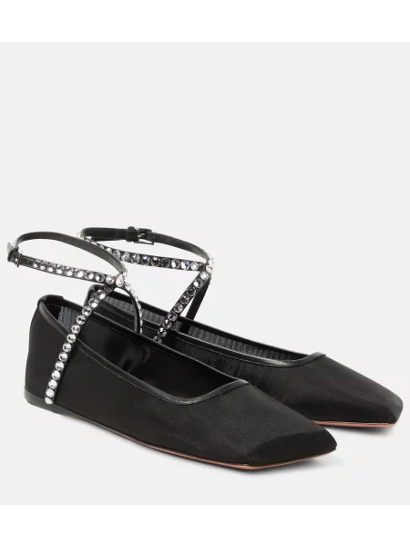Balerini Amina Muaddi plasă de cristal negru