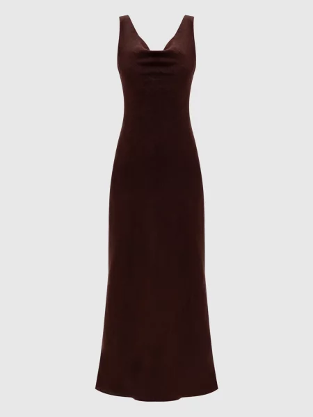 Сукня максі Paloma з льону Faithfull коричнева